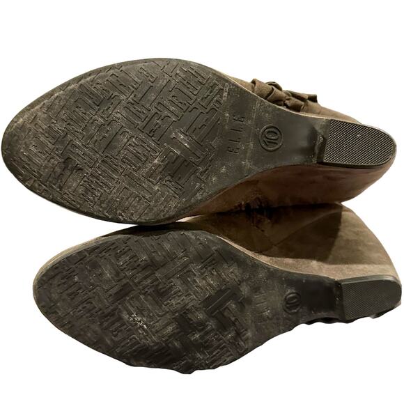 Elle Knee High Gray Faux Leather Boots Size 10 - Picture 13 of 13